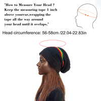 Berretto Invernale in Cotone Lavorato a Maglia Personalizzato, Cappello Caldo a Righe Lunghe Stile Rasta