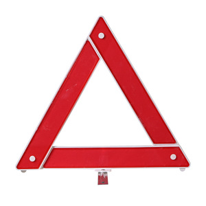 Car <b>Emergency</b> Triangular Warning Sign Iron Frame Foldable Ground Mount No <b>Light</b> Vehicle Accident Alert - Product Image 4