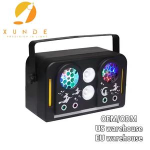 Projecteurs de scène LED RVBW sept-en-un à motifs avec télécommande pour ambiance DJ et discothèque - Product Image 4
