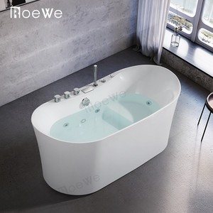 Bañeras de baño calientes de acrílico independiente sin costuras de estilo simple para interiores de 59 pulgadas con asiento, <span class=keywords><strong>bañera</strong></span> de <span class=keywords><strong>hidromasaje</strong></span> independiente con soporte - Product Image 2