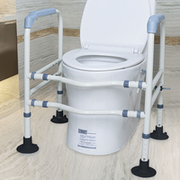 Barres d'appui de toilette modernes en acier au carbone, murales, réglables, sans perçage, portables et mobiles, antidérapantes, pour salle de bain et chevet