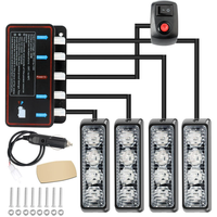 Nouvelle télécommande sans fil 12V LED pour calandre avant, lumière d'avertissement clignotante, lumière diurne, étanche IP66, 8W
