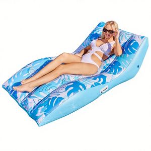 Transat gonflable pour piscine, imprimé floral tropical, flotteur aquatique, hamac aquatique, taille adulte, chaise longue flottante pour la plage en été - Product Image 1