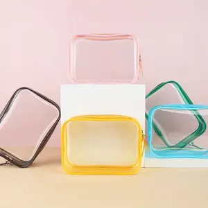 새로운 제품 Pvc 화장품 가방 방수 다채로운 화장실 여행 파우치 키트 명확한 메이크업 가방 화장품 여행