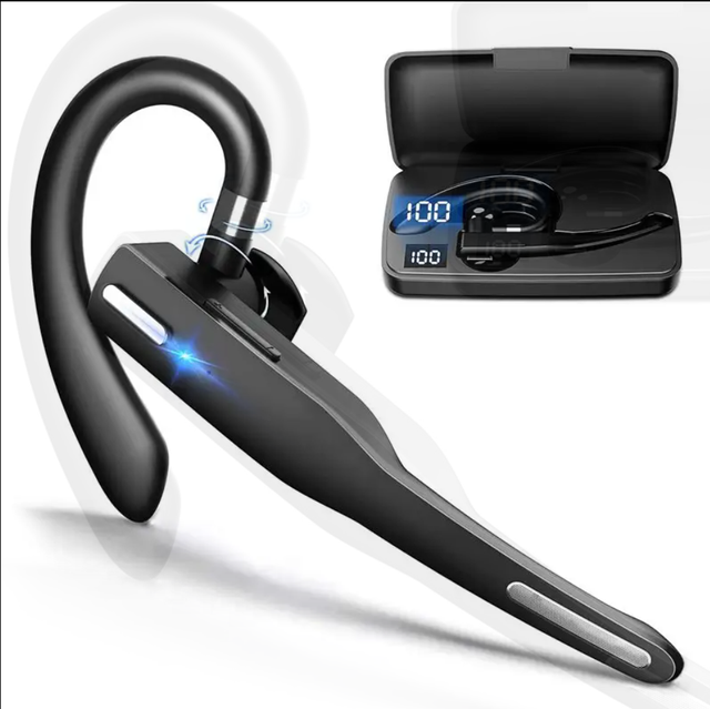 YYK-525 Single Ear Headset Wireless Ear Hook Earpiece Hands-Free HD Call Headphone Earphone with Mic for Driving Business Office