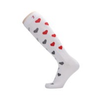 Chaussettes de compression pour la course à pied, chaussettes de sport hautes, chaussettes de compression personnalisées avec logo, motif cœur
