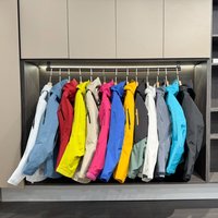 Veste imperméable coupe-vent unisexe en polyester à col montant, veste d'extérieur à trois couches