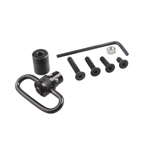 Correa táctica de seguridad de metal negro de liberación rápida de 1 pulgada/1.25 pulgadas/1.5 pulgadas con hebilla QD moleteada y tornillos de base - Product Image 1