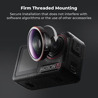 Objectif grand angle K&F Concept pour DJI Osmo Action 4/5 Pro/6 à visser 185 °   Verre optique multicouche à champ de vision étendu et couvercle en silicone