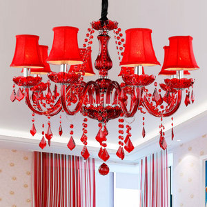 Lampadari a Sospensione in Vetro Colorato a Forma di Ramo Rosso Illuminazione di Lusso per Sale da Banchetto Lampadari in Cristallo Decorativi Moderni per Soggiorno - Product Image 4