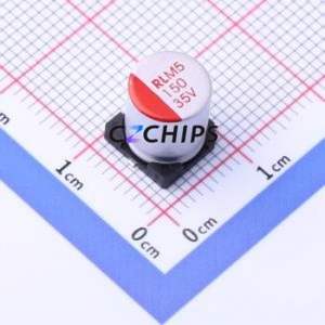 M5151M035D090RT ตัวเก็บประจุแบบแข็ง SMD, D8xL9 มม. ( ความจุ: 150uF ) ( ความแม่นยำ: 20% แรงดันไฟฟ้าที่กำหนด: 35V ) - Product Image 1