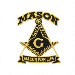 Écussons brodés maçonniques personnalisés, badges fraternels en gros, emblèmes de loge maçonnique avec compas carré - Product Image 1