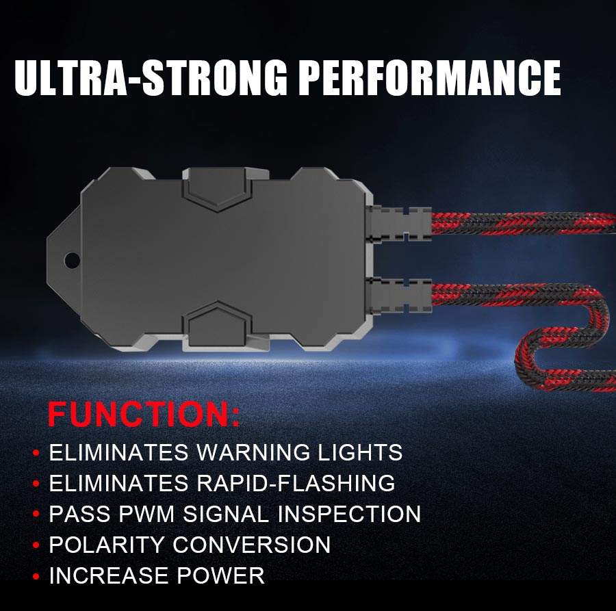 12V LED转换套件Canbus解码器H1 H4 H11防闪烁连接器，带超级电容器