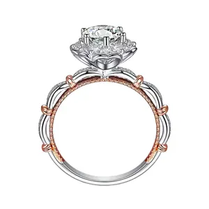 H & F Original 18ct Gold Diamond Semi Ring Mount 1carat Gia Custom 14kt 9k Real Gold proposta anello di fidanzamento