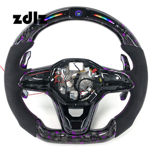 Volant personnalisé en fibre de carbone forgée LED violet pour Volkswagen VW <span class=keywords><strong>Golf</strong></span> Series <span class=keywords><strong>Golf</strong></span> 8 <span class=keywords><strong>Golf</strong></span> <span class=keywords><strong>7</strong></span>.5 <span class=keywords><strong>7</strong></span> 6 5 MK8 MK7 MK6 MK5 GTI GTR - Product Image 1