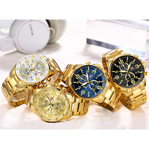 MINI FOCUS Vente directe d'usine <span class=keywords><strong>Nouveauté</strong></span> Horloge classique <span class=keywords><strong>Montre</strong></span> à quartz multifonction avec logo personnalisé pour hommes Bracelet en acier inoxydable MF0278G - Product Image 1