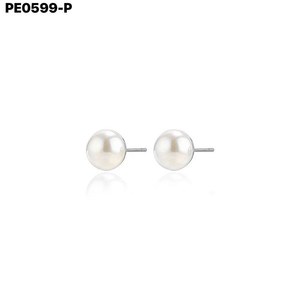 Amy Amy Pearl <b>Stud</b> Earrings White Round Faux Pearl <b>Silver</b> Women's Everyday Wear Classic Style PE0599 - Product Image 1
