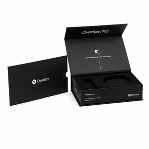 Sang Trọng Biểu Tượng Tùy Chỉnh Màu Đen Từ Hộp Quà Tặng Bọt Chèn Bóng Matt Cán Dập Nổi Lá Vàng Cho Món Quà Làm Bìa - Product Image 1