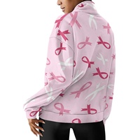 Nouveau sweat à fermeture éclair à manches longues pour femmes de sensibilisation au cancer du sein