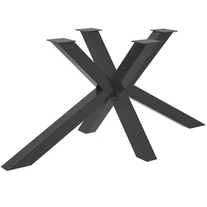 Table Bases Modern X Legs Dining Table Iron Leg Spider Shape Metal Leg For Table