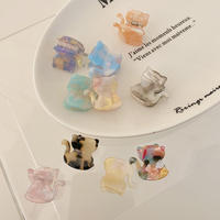 Petite pince à cheveux en acétate acrylique, accessoires de maquillage pour femmes, pinces à cheveux chat Hello Kitty, pinces à cheveux mignonnes pour filles