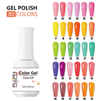 KUDAN Gel à ongles professionnel 80 couleurs, vernis à ongles en gel non toxique, faible odeur, longue durée, outils de manucure DIY, vernis à ongles en gel UV