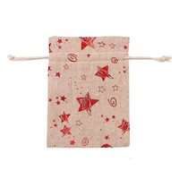 Sacs cadeaux de Noël en jute naturelle écologiques personnalisés en gros avec pochettes en toile de jute et logo personnalisé