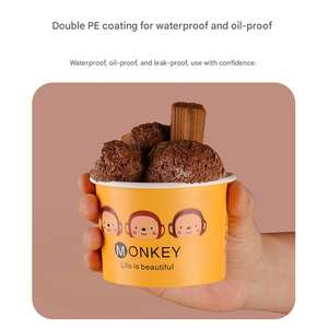 Cajas de Embalaje Ecológicas Biodegradables Personalizadas para Yogurt y Hielo Raspado de un Solo Uso, Vasos de Papel para Helado - Product Image 5