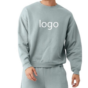 Nouveau Style o-cou sweat hommes plaine couleur unie 360 grammes 100% coton à manches longues côtes poignets personnalisé surdimensionné hommes sweat - Product Image 1