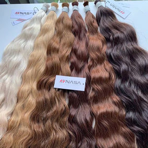 Extensions de cheveux en vrac, prix de gros, cheveux humains vietnamiens à double tirage, 100 grammes, couleurs marron 26 pouces - Product Image 1