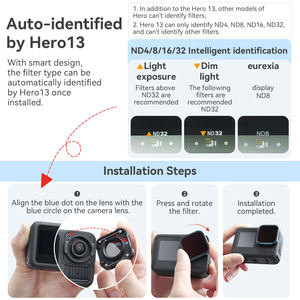AMagisn Ensemble de filtres ND/CPL <span class=keywords><strong>Filtre</strong></span> d'objectif étanche pour <span class=keywords><strong>GoPro</strong></span> <span class=keywords><strong>Hero</strong></span> 13/12/11/10/9 Accessoires de caméra de sport - Product Image 6