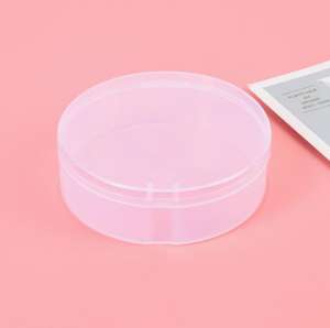 מותאם אישית קטן שקוף עגול אחסון אריזה מתנה תכשיטים במקרה פלסטיק איפור אבקת עלים המארגן - Product Image 5