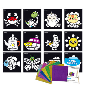Feuille à la main bricolage dessin animé mignon magique transfert autocollants <span class=keywords><strong>Kit</strong></span> d'art amusant pour enfants maternelle autocollants colorés peintures d'art magique - Product Image 1