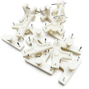T-Shaped Plastic <b>Wall</b> Mounting Clips With Invisible <b>Nails</b> For Picture Frame Clock Photo Hooks 3-5kg Load Capacity ABS Material - Product Image 1