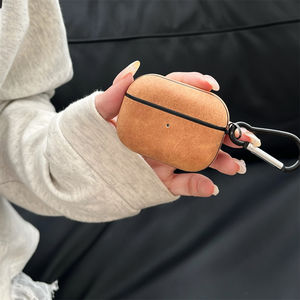 Funda de Negocios Sencilla de Cuero PU Tipo Piel de Cordero para Apple <span class=keywords><strong>Airpods</strong></span> 1 2 3 Pro y Pro 2, Cubierta para Auriculares Inalámbricos y Caja de Carga - Product Image 2