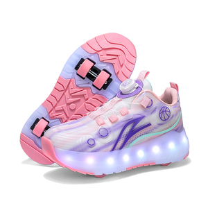 Patins à roulettes pour enfants, respirants, à 4 roues, LED, pour garçons et filles, vente en gros - Product Image 1