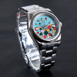 MINUTETIME Custom DIY Logo Automatic NH35 Watch Luxury 5ATM Waterproof Sapphire Blue Rainbow <b>Balloon</b> Automatic Mechanical Watch - Product Image 4