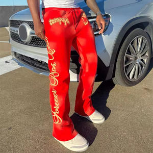 Logotipo personalizado Streetwear Flare Stacked Pant Jogging Pants Hombre Acid Wash Stacked Sweatpants - Product Image 2