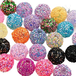 Perles rondes en plastique colorées avec trou traversant pour DIY, accessoires de chaîne de téléphone portable faits à la main - Product Image 5