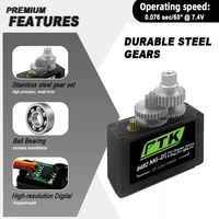 Servo Digital PTK 8482 MG-D HV con Engranajes Metálicos, Motor 2BB, 7.3kg, 0.059s, Compatible con Lipo 2S 4.8V-8.4V para RC, Aviones de Ala Fija, Planeadores, F3P y Coches