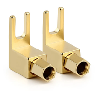 Connecteurs banane pour haut-parleur Audio, en forme de U, Angle droit de 90 degrés, 50 pièces