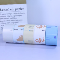 Rouleaux d'autocollants adhésifs imperméables en papier thermique couleur macaron personnalisés 50x30mm pour gobelets de thé au lait