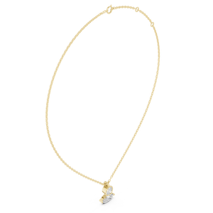 Collier pendentif vertical de qualité supérieure avec diamants de laboratoire ronds et marquises sertis clos, pour femme, look élégant - Product Image 1
