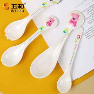 Wuhe Peppa Pig Melamine Spoon Fork Set For Kids 1-2 Years Bpa Free Feeding Training Utensils - Product Image 4