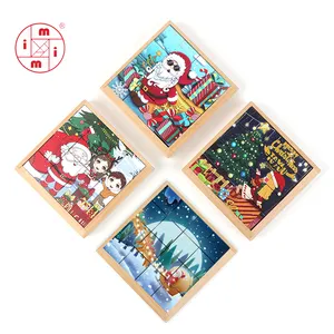 Christmas Wooden Sliding Puzzles Super Huarong Road Teaching Challenge All-in-one Board Puzzle Game Children Educational Toys