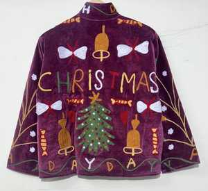 Handcrafted Velvet <b>Christmas</b> <b>Jacket</b> With Santa Embroidery Unisex Suzani Inspired Festival Coat Seasonal Fashion - Product Image 6