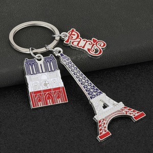 Llavero de <span class=keywords><strong>la</strong></span> Torre Eiffel de París, Romántico, con Múltiples Dijes, Cadena para Bolso, Anillo Resistente, Colgante de Aleación Esmaltada, Recuerdo de Viaje, Regalo - Product Image 2