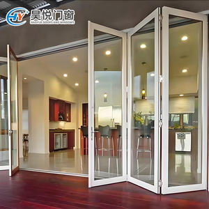 Puertas plegables de aluminio Bifold Patio Glass Interior Sliding Closet Room Divider Modern Home Office Design - Product Image 2