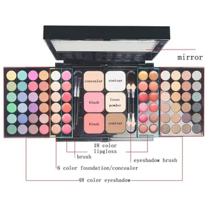Paleta de sombras de ojos con brillo, 40/74/78 colores, mate, resistente al agua, polvo prensado de larga duración, Kit de cosméticos, herramientas de maquillaje para mujer a la moda - Product Image 4