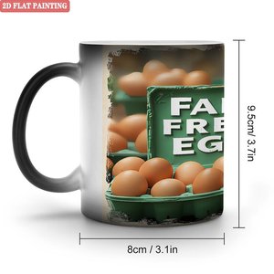 Mug en céramique noir givré 11 oz, changeant de couleur à la chaleur, tasse vierge pour souvenir de conférence d'entreprise - Product Image 1